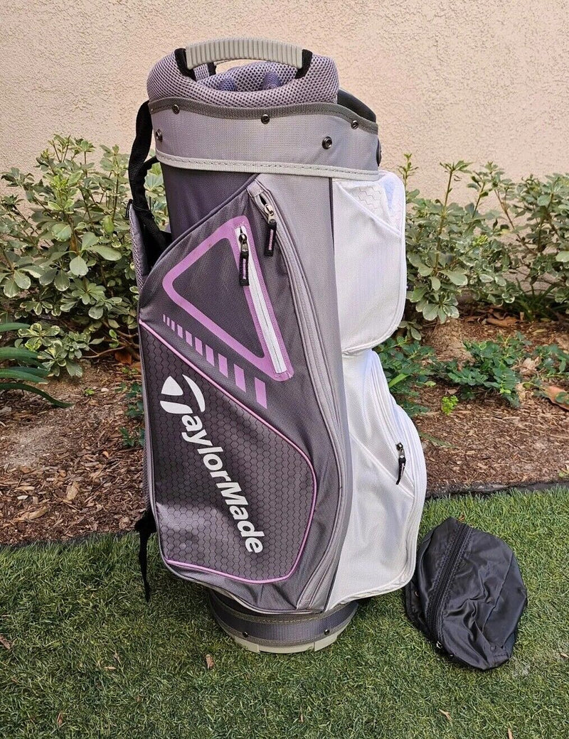 NEW TaylorMade Golf Select ST Cart Bag 15-Way Top Women's, White/Gray/Purple