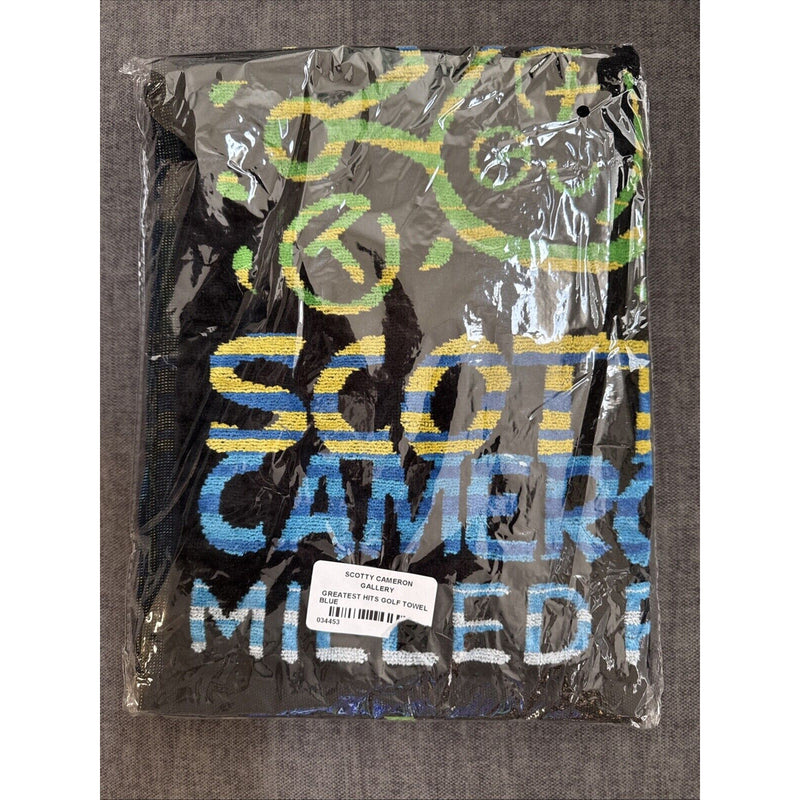 🔥SCOTTY CAMERON GALLERY Greatest Hits Golf Towel Blue Yellow Milled putters,NEW