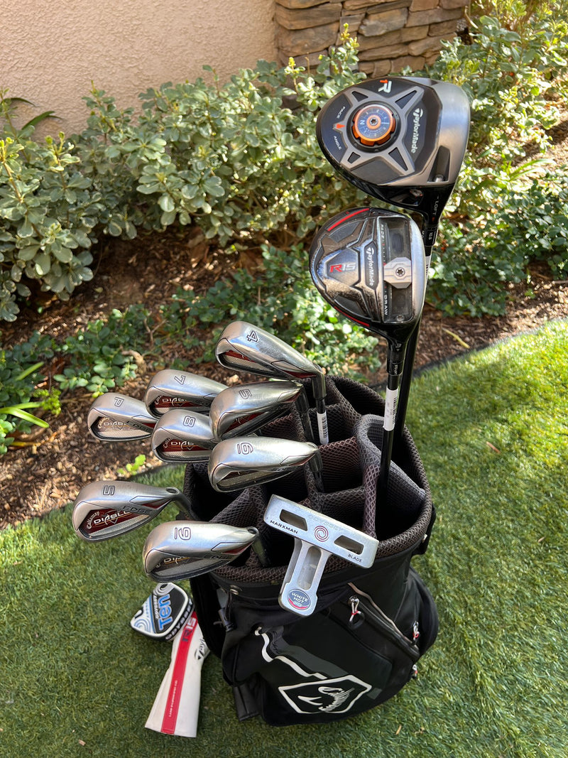 Callaway & Taylormade Complete Golf Set, TaylorMade Woods, Diablo Edge Irons, Odyssey Putter, Great!