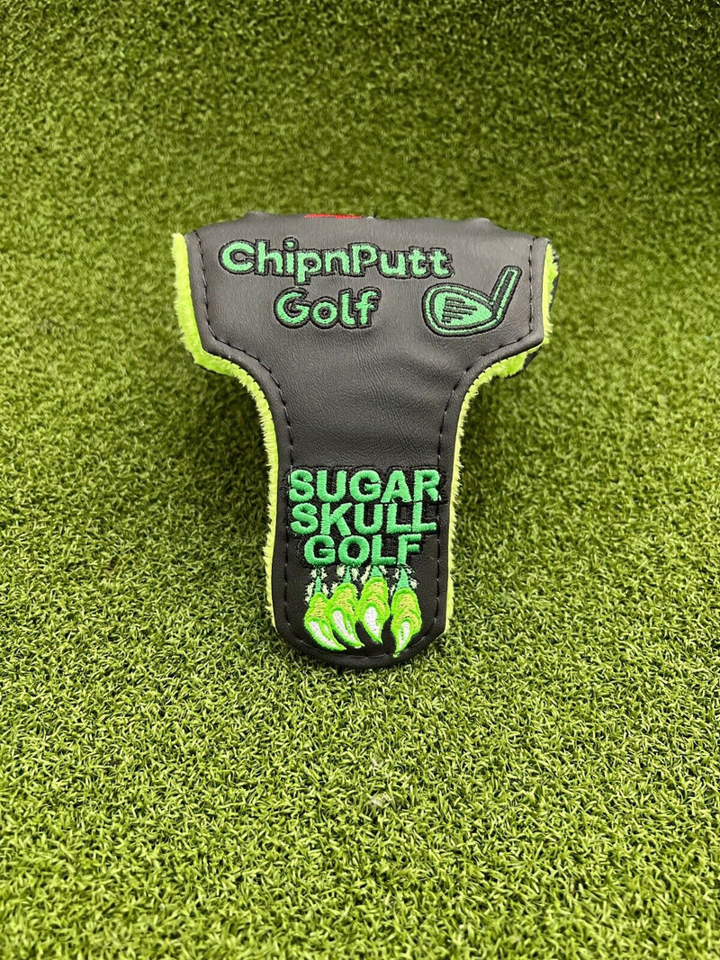 ChipnPutt / Sugar Skull Tiger Mallet Golf Putter Headcover-Black, New!