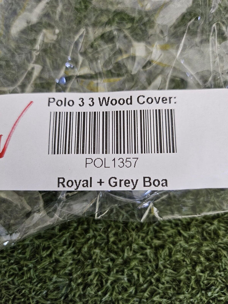 iliac Golf Polo 3 Royal + Grey Boa 3 Wood Headcover-BRAND NEW!