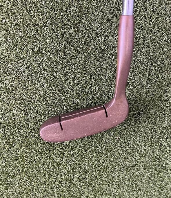Ray Cook Nugget 2 Brass Putter, 35",RH, Stock Shaft & Leather Grip-Vintage-Great