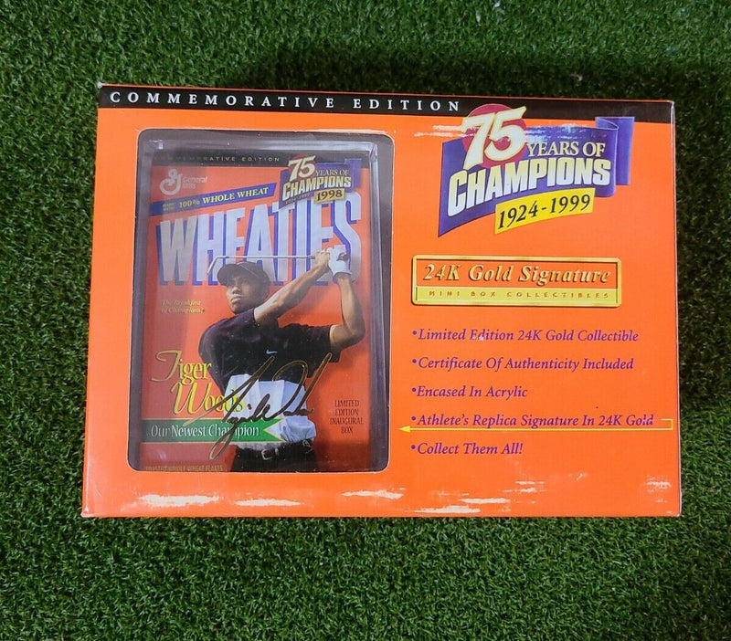 Tiger Woods WHEATIES MINI BOX Commemorative Edition 1999  75 YEARS OF CHAMPIONS